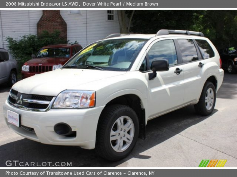Dover White Pearl 2008 Mitsubishi Endeavor LS AWD with Medium Brown ...