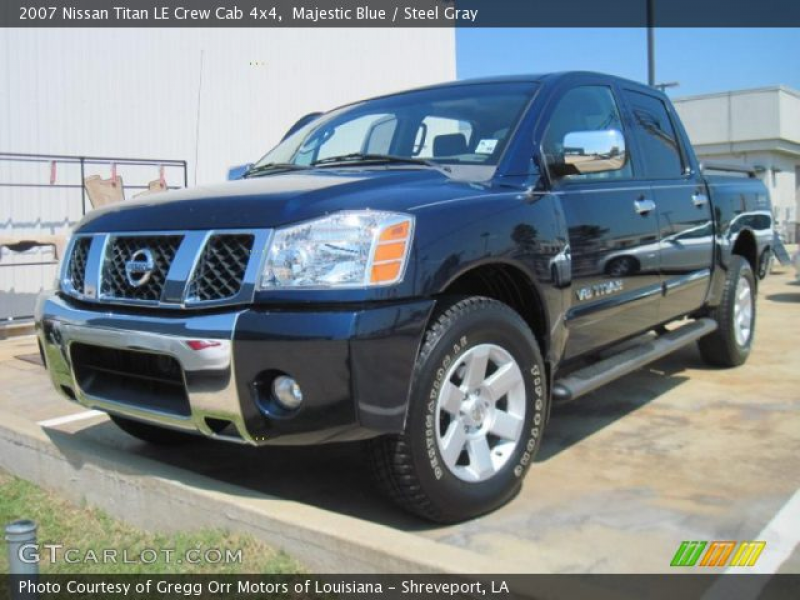 2007 Nissan Titan LE Crew Cab 4x4 in Majestic Blue. Click to see large ...