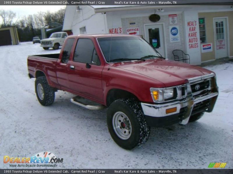 1993 Toyota Pickup Deluxe V6 Extended Cab Garnet Red Pearl / Gray ...
