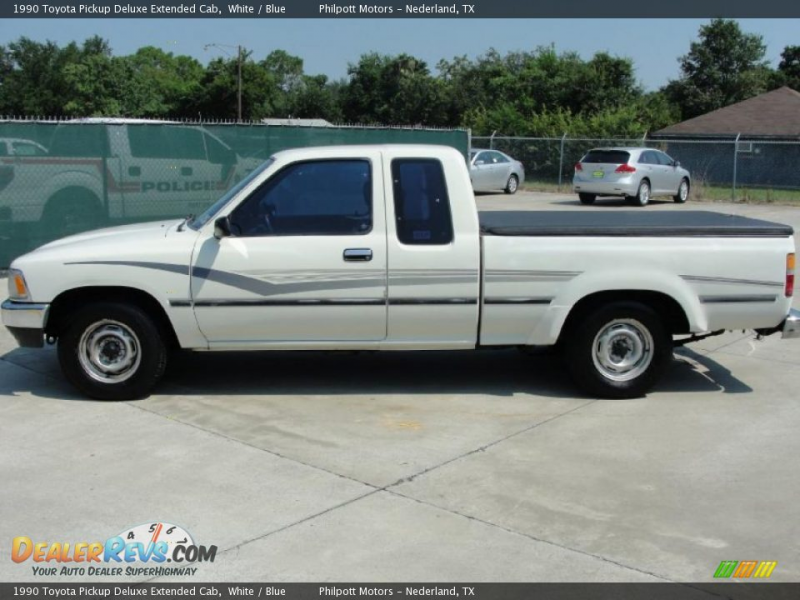 1990 Toyota Pickup Deluxe Extended Cab White / Blue Photo #6
