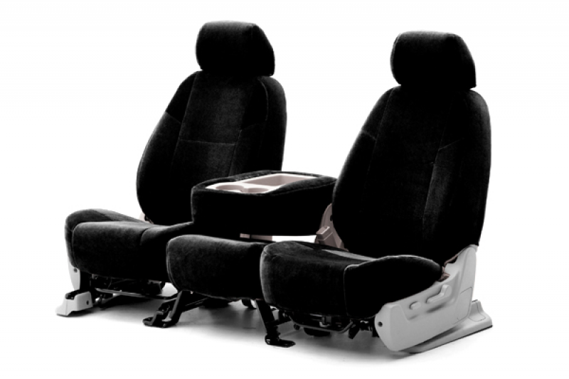 Coverking® CSCC1TT9627 - 1st Row Suede Custom Black Seat Covers