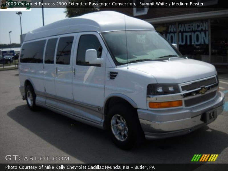 Summit White 2009 Chevrolet Express 2500 Extended Passenger Conversion ...