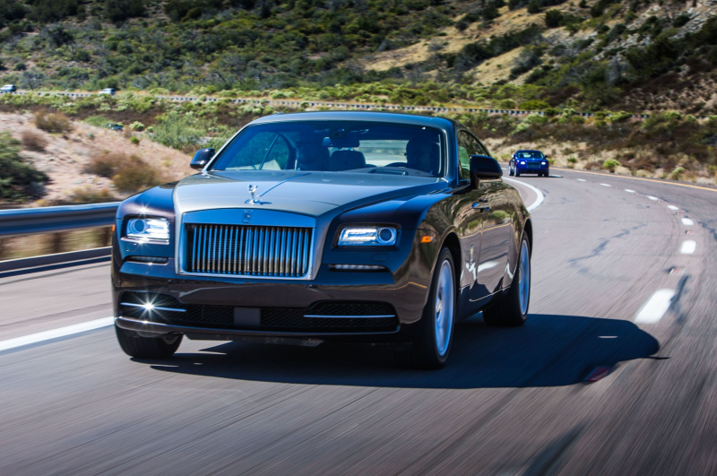 2014 Rolls Royce Wraith driver front three quarters action
