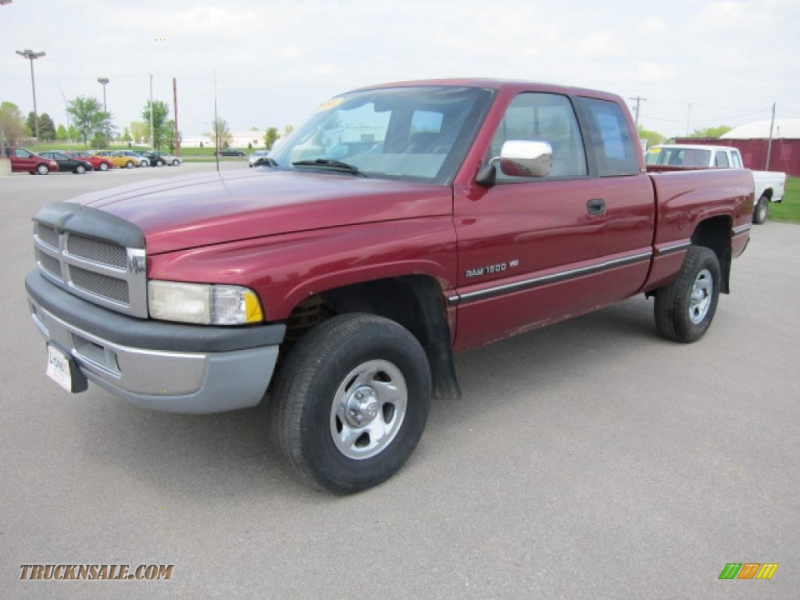 1996 Ram 1500 SLT Extended Cab - Claret Red Pearl / Gray photo #1