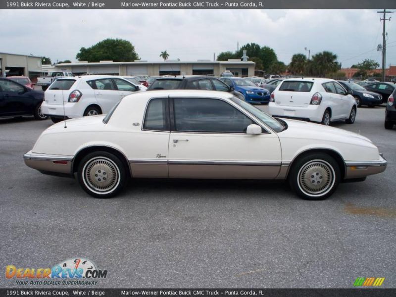 1991 Buick Riviera Coupe White / Beige Photo #8