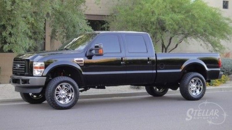 2009 FORD F350 CREW CAB LONG BED LARIAT DIESEL LIFTED 4X4 ONE OWNER ...