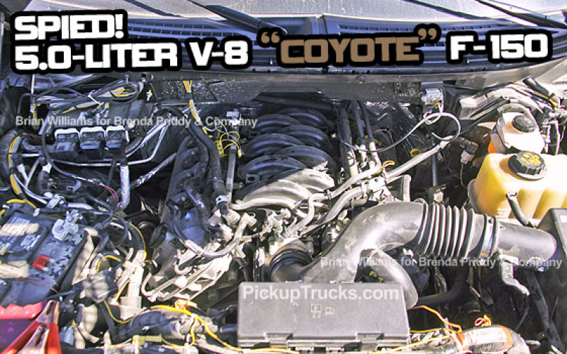 Spied! Coyote 5.0-Liter V-8 in Ford F-150 Engine Bay