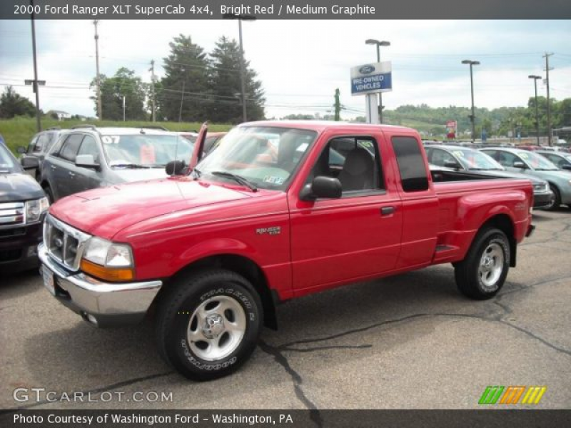 2000 Ford Ranger XLT SuperCab 4x4 in Bright Red. Click to see large ...