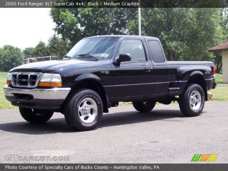2000 Ford Ranger XLT SuperCab 4x4 in Black. Click to see large photo.