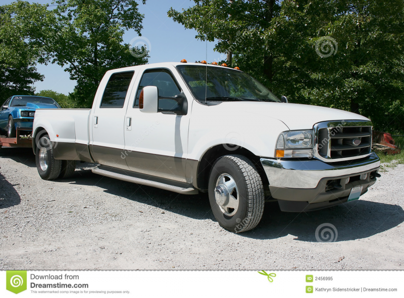 2004 Ford F350 Super Duty Dually diesel truck, four door. Side and ...