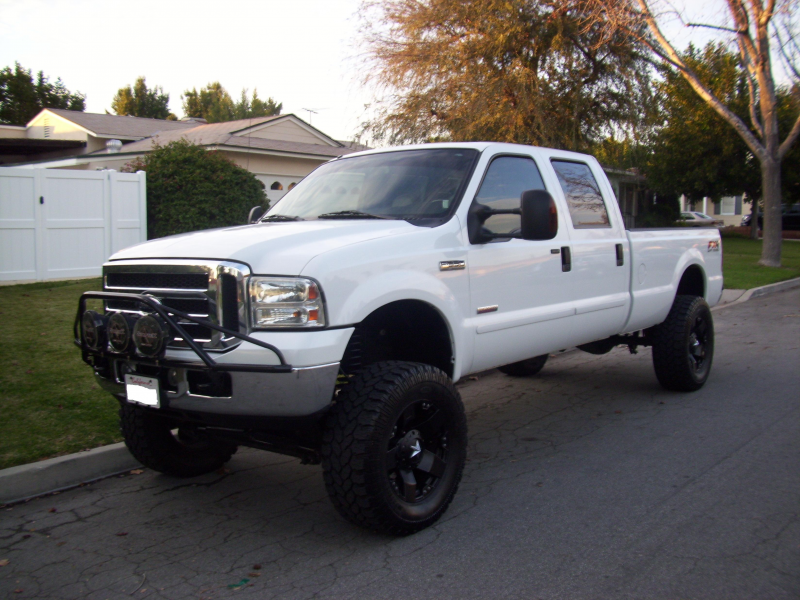 2006 Ford F350 Crew Cab Fx4 Lb White Lariat Lifted., 6.0 Diesel 4x4 ...