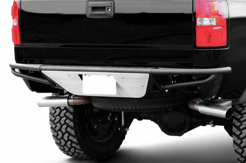 Fab® - RBS Gloss Black Rear Bumper with Brushed Aluminum Skid Plate
