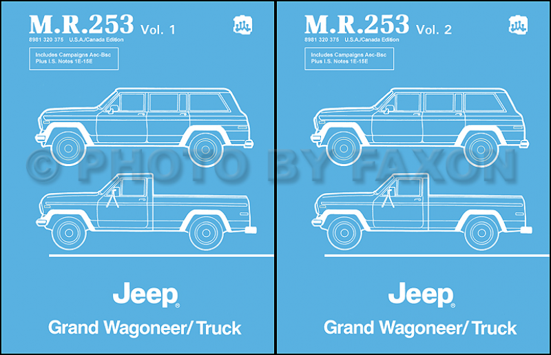 1984-1988 Jeep Grand Wagoneer J10 J20 Truck Repair Shop Manual Reprint ...